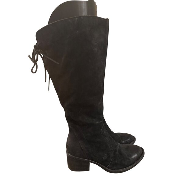 Born Womens Felicia Black Leather Knee-High Boots Wide Calf Size 7M - Picture 13 of 13